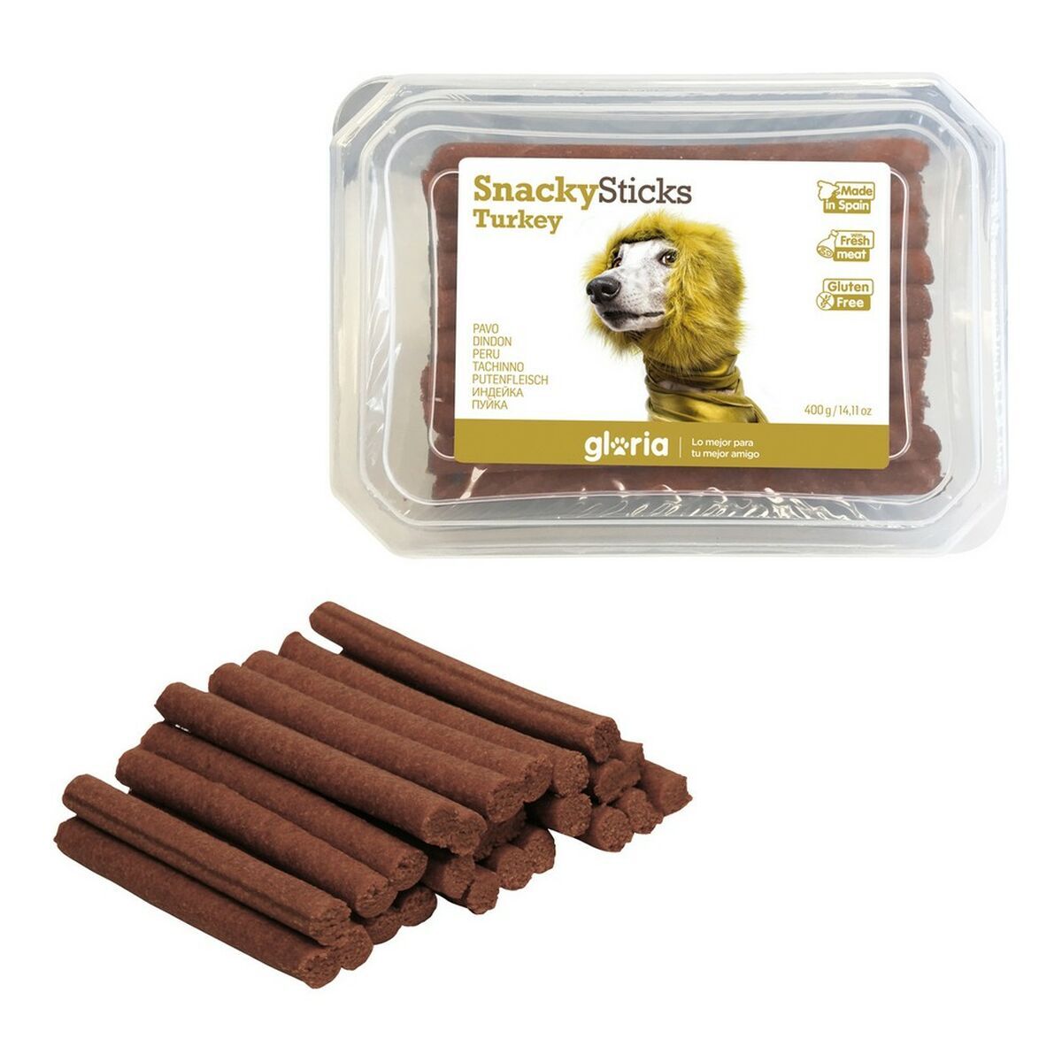 Snack per Cani Gloria Snackys Sticks Pollo Tacchino Barrette [350 g]