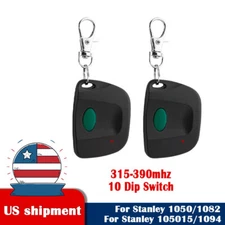 2 Garage Door Openers Keychain Dip Switch Remotes For Stanley 1050 1082 300mhz