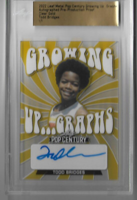 TODD BRIDGES Leaf Pop Century Growing Up Graphs GOLD MASTER Auto Autograph 1/1