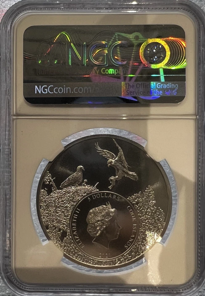 2021 Cook Is. S$5 Utah - Rocky Mountain Elk MS 70 Loc 15* - Image 2 of 3