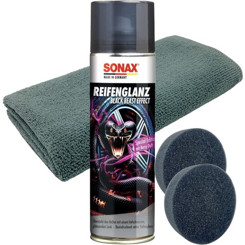 SONAX Reifenglanz Special Edition Black Beast Effect 500 ml + Pads & Tuch - Bild 1 von 4