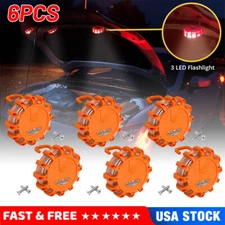 6x Magnetic Road LED Emergency Beacon Roadside SOS Flare Safety Strobe Lights