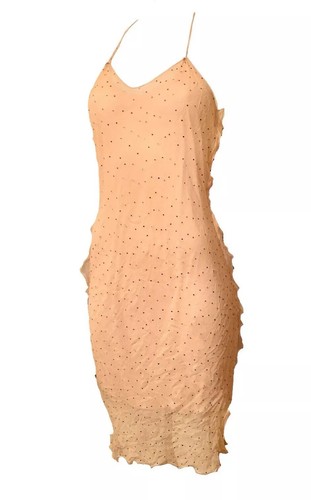 FENDI By KARL LAGERFELD S/S 2000 Silk Chiffon Rhinestone/Beaded Dress Size 42 - 第 4/10 張圖片