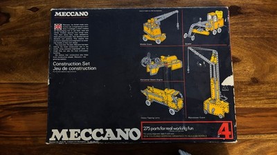 MECCANO SET NO 4 275 PARTS CONSTRUCTION SET BOXED INSTRUCTIONS 1970s VINTAGE