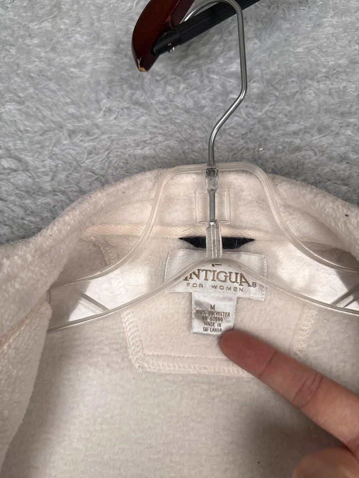 Antigua Vest Womens Medium White Fleece Full Zip Sleeveless Golf Logo Outdoor - Image 3 of 4