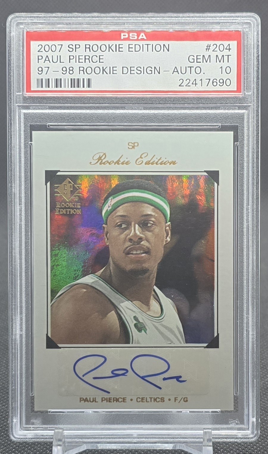 2007 Upper Deck SP Rookie Edition Paul Pierce Design Auto PSA 10 POP 1 HOF FMVP