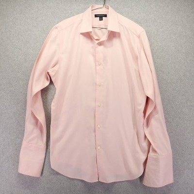 Banana Republic Shirt Mens Medium Slim Fit French Cuff Button Pink Long Sleeve