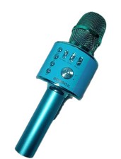BONAOK Wireless Bluetooth Karaoke Microphone Q37, 3in1 Portable, Handheld -Blue