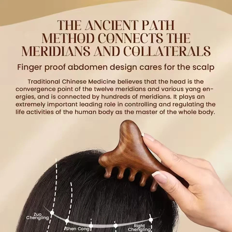 2Pcs Comfortable Wooden Scalp Massager Loc Comb for Relaxation Sandalwood Massag - Image 4 of 4