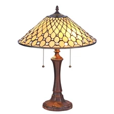 Chloe Lighting Fanny Tiffany-style Victorian 2 Light Table Lamp 16" Wide