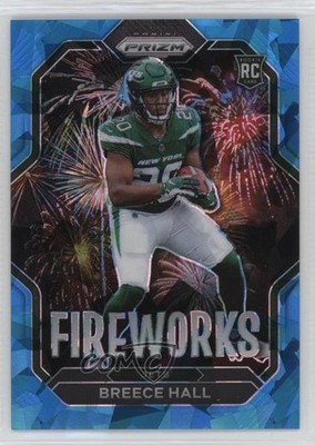 2022 Panini Prizm Fireworks Blue Ice 50/99 Breece Hall #F-24 Rookie RC 0zu6