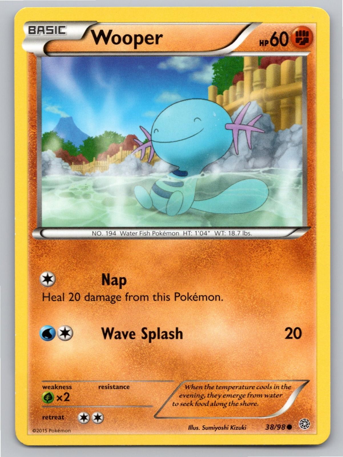 2015 POKEMON WOOPER ANCIENT ORIGINS 38/98 C NM A77703 FREE S&H