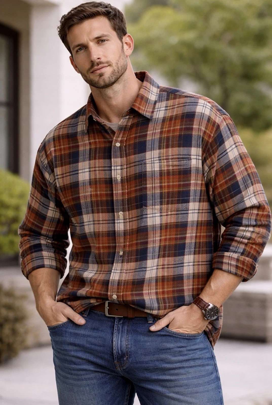 Red Head Flannel Men’s Shirt 2XLT Plaid Cotton Button Up Outdoor Hunting(A468)!
