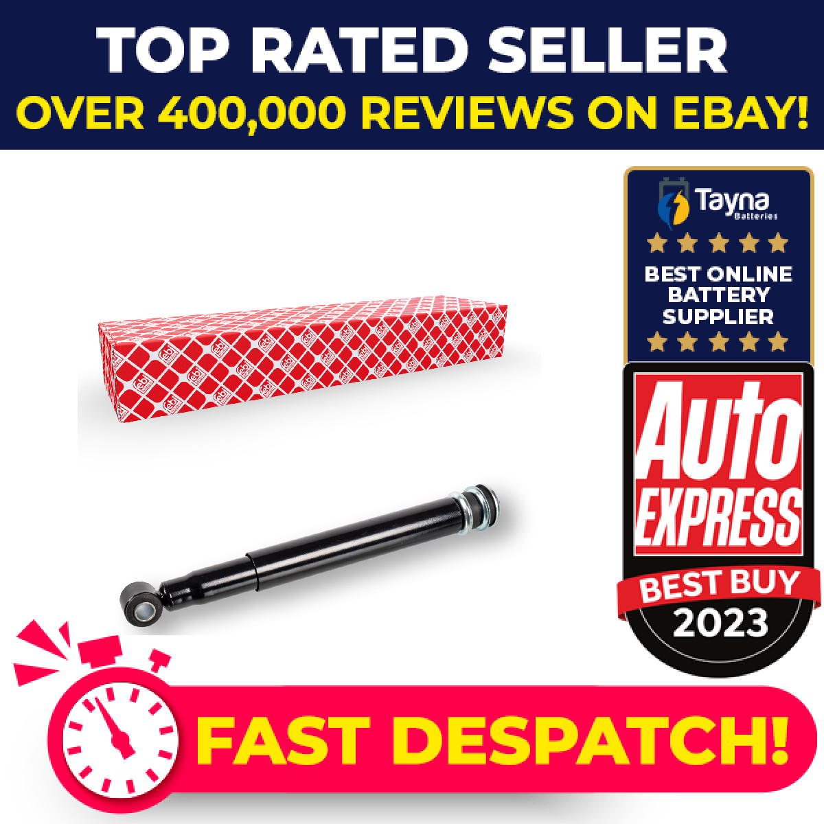 2x Shock Absorbers (Pair) Front 173726 Febi Damper 81437016921 Quality New