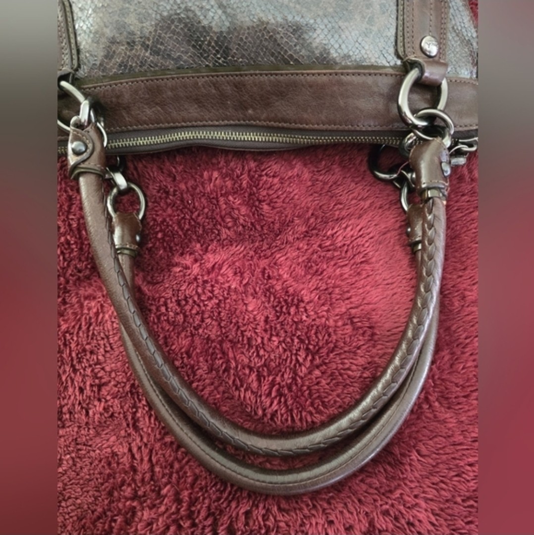 Coach Kristen Python Embossed Leather Shoulder Bag - image 7