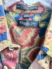 Vintage Christian Dior Monsieur Long Sleeve Floral Shirt Size Large
