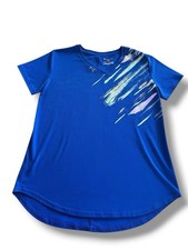 Tek Gear Women's Dry Tek V-Neck, Short Sleeve T-Shirt Blue sz M