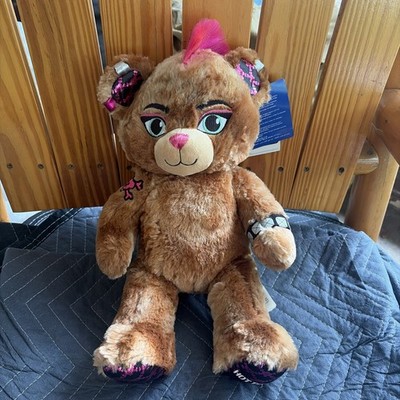BUILD A BEAR Hot Topic Collab FURRY N FIERCE Pink Mohawk Tattooed 17  Plush NWT