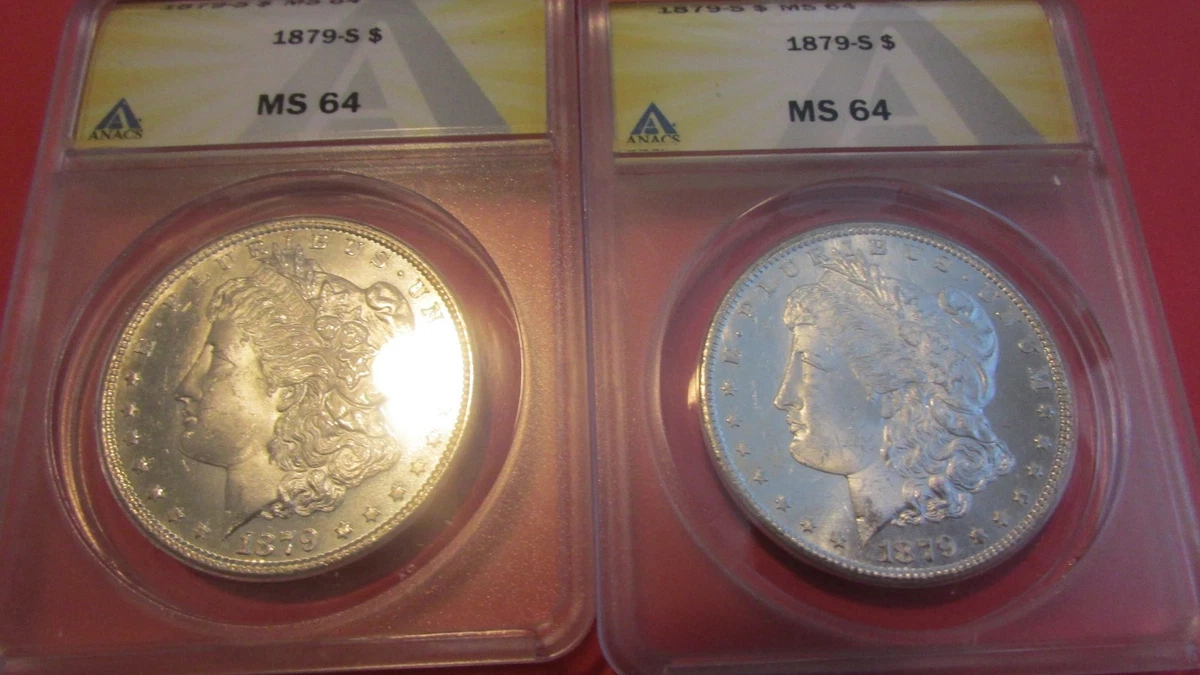 Silver MS 63 Graded 1879 Year Morgan US Dollars (1878-1921) for