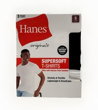 Mens 3-Pack T-Shirts Crew Neck Multicolor Soft Size Small Hanes