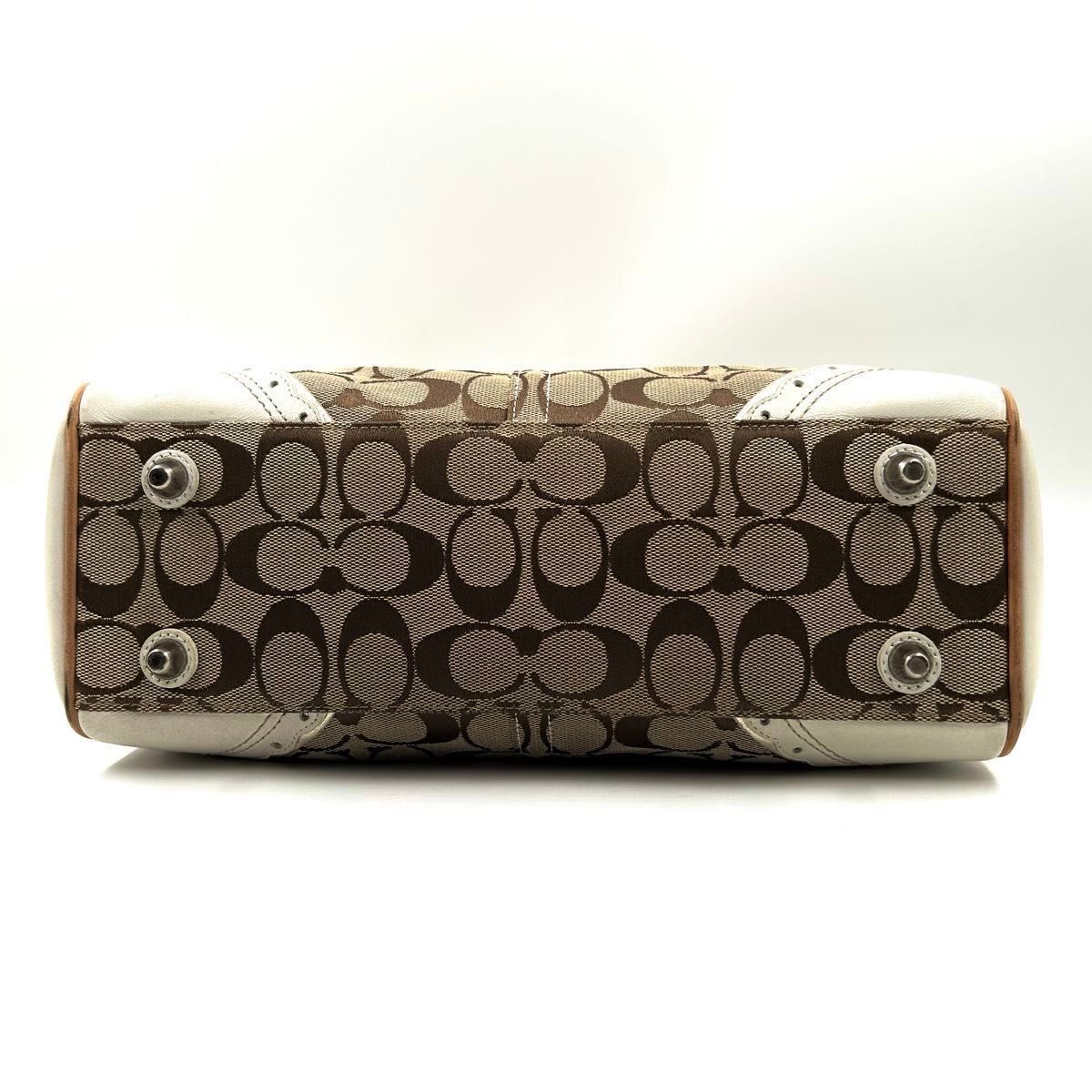 Item Title:COACH Signature Belt Handbag Camel Canvas Leather Shoulder Bag thumbnail 5