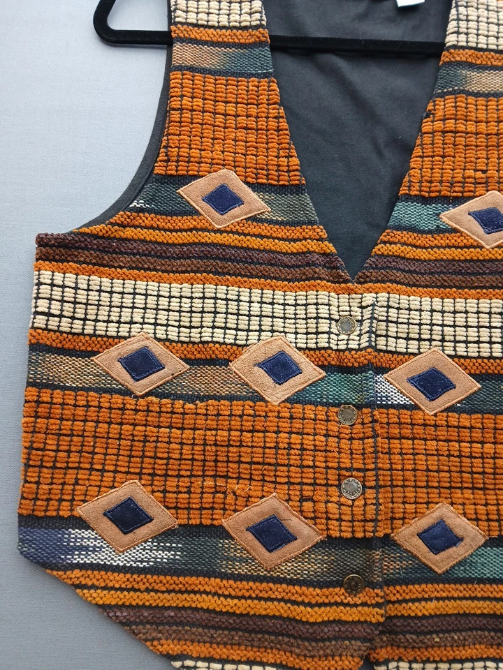 Chaleco De Colección JANE ASHLEY Tapiz Multicolor SUROESTE Talla L Grannycore, Tribal Foto 4 de 4