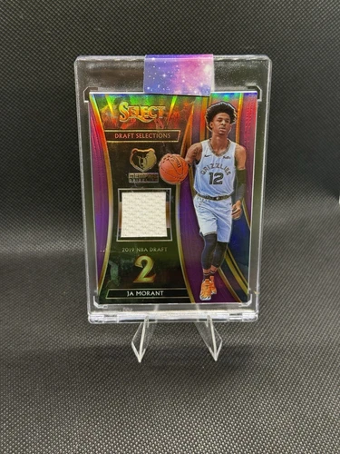 2019 Panini Select Ja Morant Draft Selections Purple Prizm /99 Game Used Patch