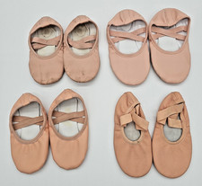 Girls Ballet Slippers Shoes Lot Of 4 Stelle  Eurotard- New  Used Sizes 11-13