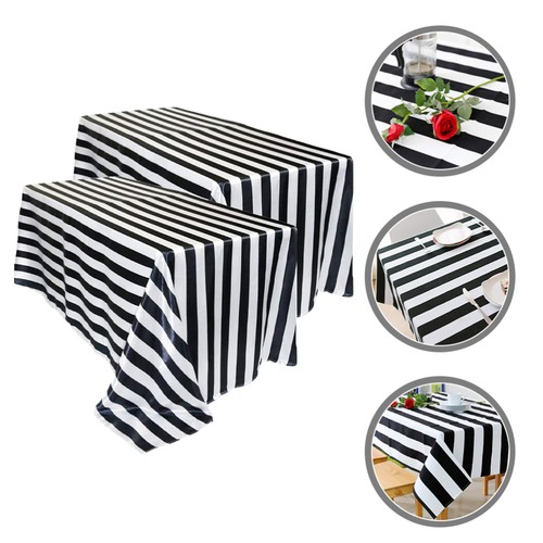2pcs Striped Tablecloths Stripe Table Covers Waterproof Rectangle Tablecloths - Picture 9 of 12