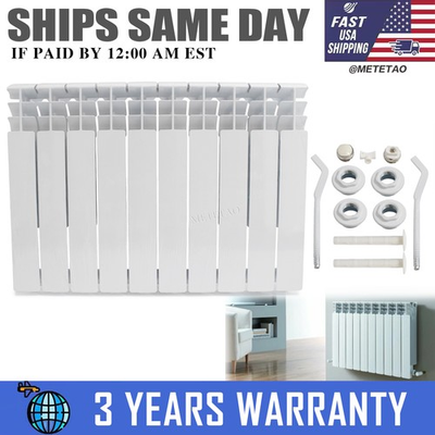 #ad Wall Mount Radiator Heater Hot Water Heating 10 Section Aluminum 55000 BTU $180.99