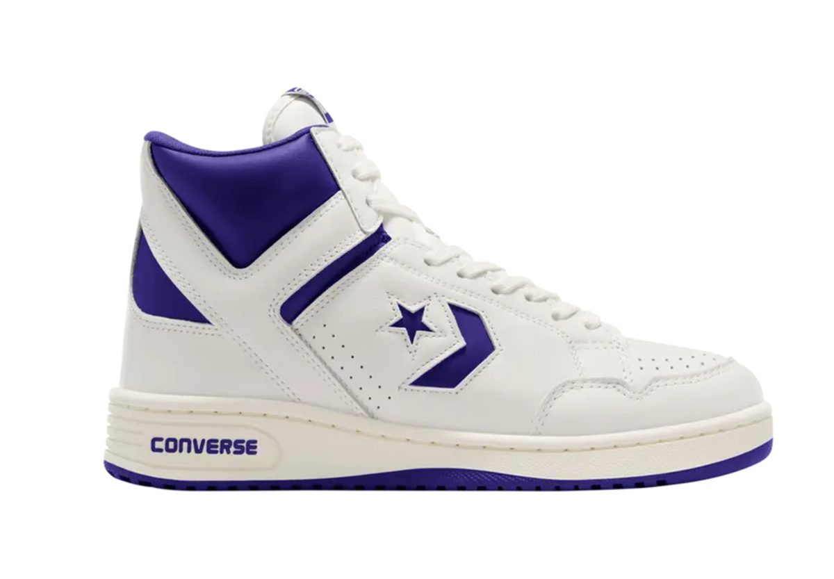 SIZE 9.5 MENS - Converse Weapon Mid White Purple A11211C  display picture 2