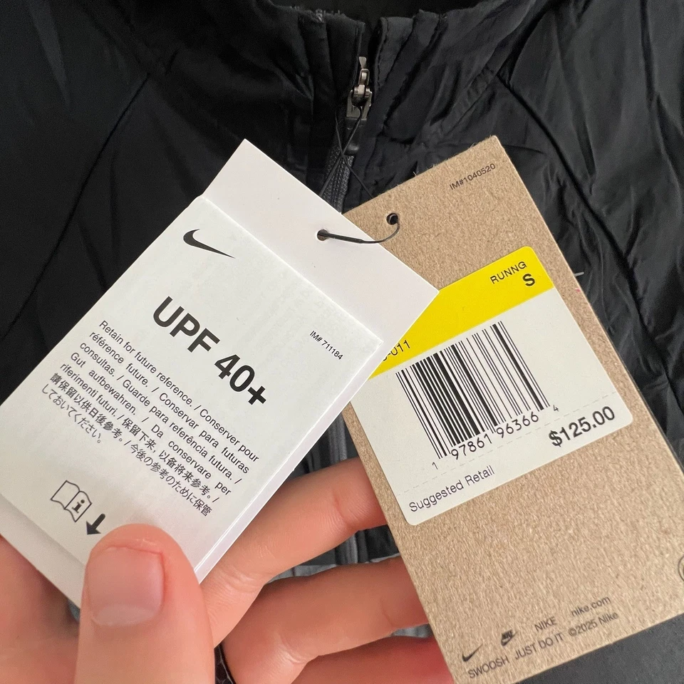 Nike Stride Repel UV Running Jacket Hooded Lightweight Windbreaker Men's Size S - Image 4 of 4