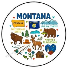 MONTANA STATE ENVELOPE SEALS LABELS STICKERS PARTY FAVORS