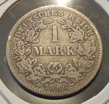 1886 d germany 1 mark f vf munich mint world type coin