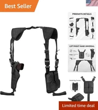 Baldman Shoulder Holster Adjustable Vertical Gun Holster with Double Magazine...