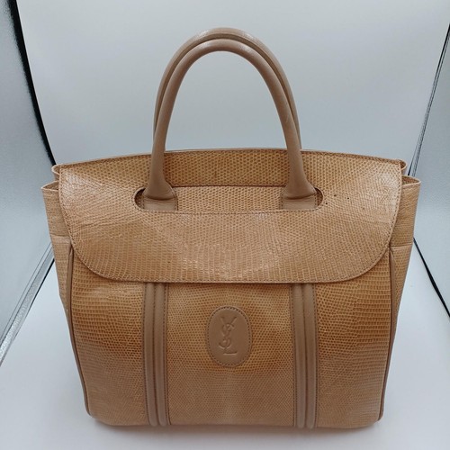 YVES SAINT LAURENT Handbag Brown Leather Shoulder Bag Used