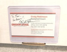 Craig Robinson Signed Business Card Auto Oregon State Basketball Michelle Obama