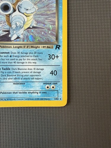 1st Edition Dark Blastoise Holo 3/82 Team Rocket MP Pokemon Nice Corners & Back - Picture 6 of 14
