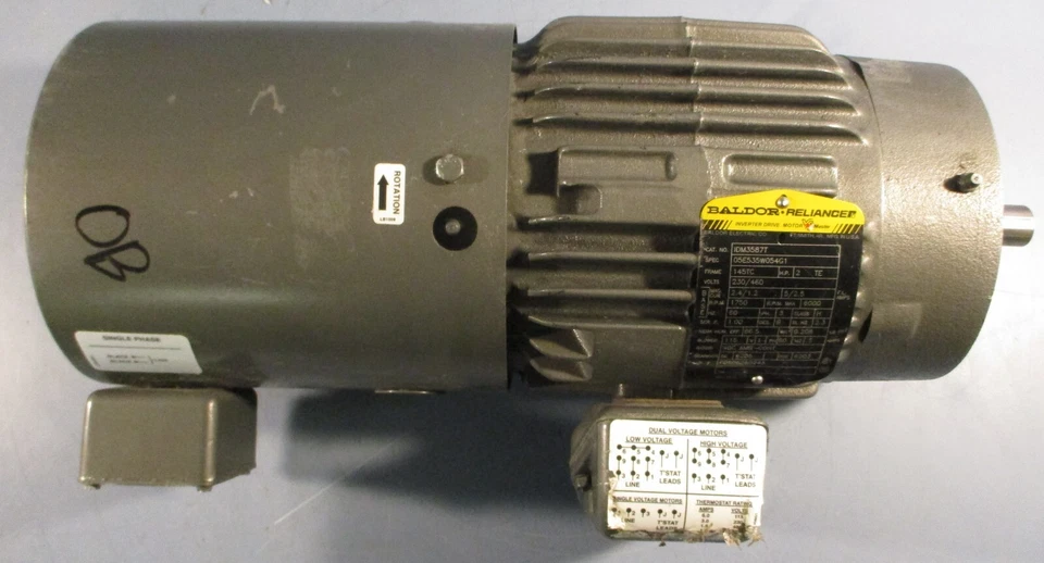 Baldor Reliance IDM3587T Inverter Drive Motor 3 PH 2 HP 1750 RPM 7/8" Shaft Dia - Image 3 of 4