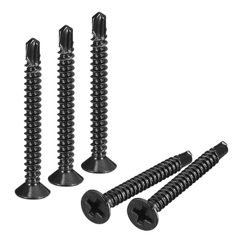 6 x 11/4" Sheet Metal Screws, 100pcs 410 Stainless Steel Flat Head