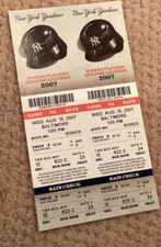 2007 New York Yankees vs Baltimore Tickets Aug 15 Th  Sec12,box 622c 23 And 24