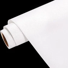 White Glitter Vinyl Permanent Vinyl 12” x 10ft Glitter Permanent Vinyl Roll W...