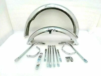 Pour BSA A7 a10 SUPER ROCKET GOLDSTAR CHROME GARDE BOUE SET & STAYS (PRÉ-PERCÉ) - Photo 1/4