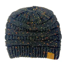 Genuine CC Beanie Colorful Confetti Soft Stretch Cable Knit Slouch Beanie