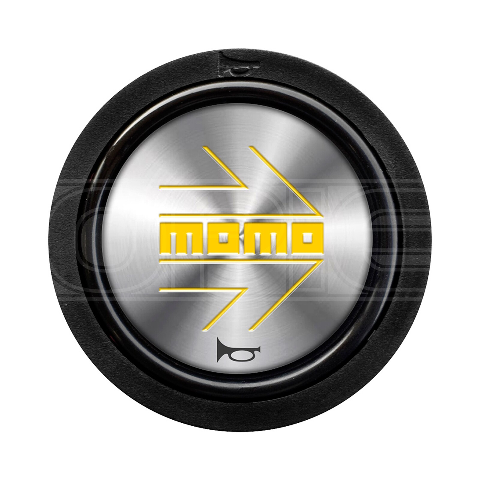 MOMO Arrow 2 Contact Silver & Yellow Horn Push Button - Genuine Premium Quality