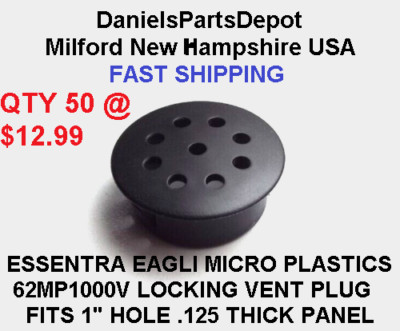 x50 1'' VENT HOLE PLUG ESSENTRA 62MP1000V LOCKING NYLON PLASTIC HEYCO STYLE CAP