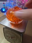 Vintage Kreiss Hand Blown Apple Paperweight Orange Art Glass Bubble JJ#8 — photo 5