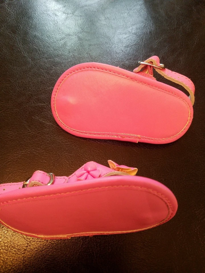 SANDALIAS FLOR CUERO ROSA BEBÉ NIÑA PREWALKER LUGAR NIÑOS TALLA 2 Foto 3 de 4