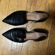 Franco Sarto Women  s Flats Black Leather Size 7
