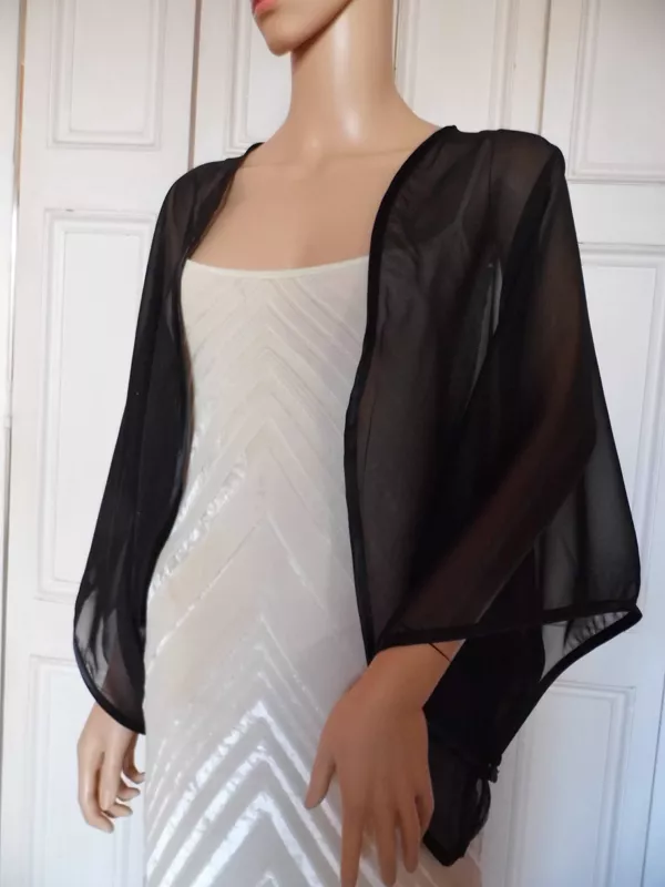 Sheer black jacket for cheap evening dress